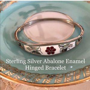 Vintage Sterling 925 Abalone Enamel Bracelet